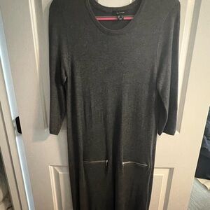 Atmosphere Gray Sheath Dress with Dolman Sleeves